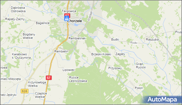 mapa Brzeski-Kołaki, Brzeski-Kołaki na mapie Targeo