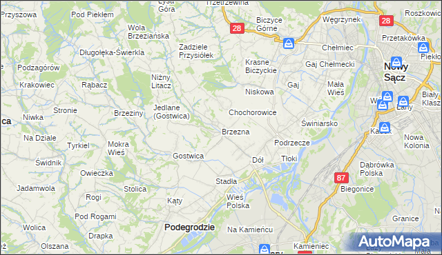 mapa Brzezna, Brzezna na mapie Targeo