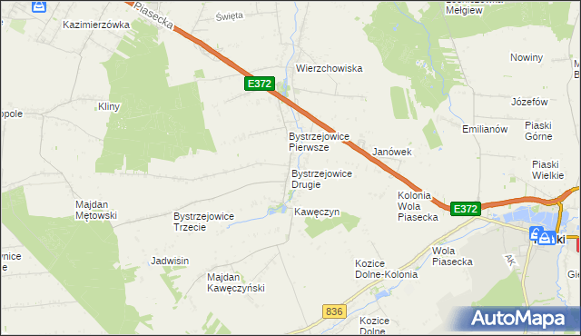 mapa Bystrzejowice Drugie, Bystrzejowice Drugie na mapie Targeo