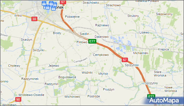 mapa Cempkowo, Cempkowo na mapie Targeo