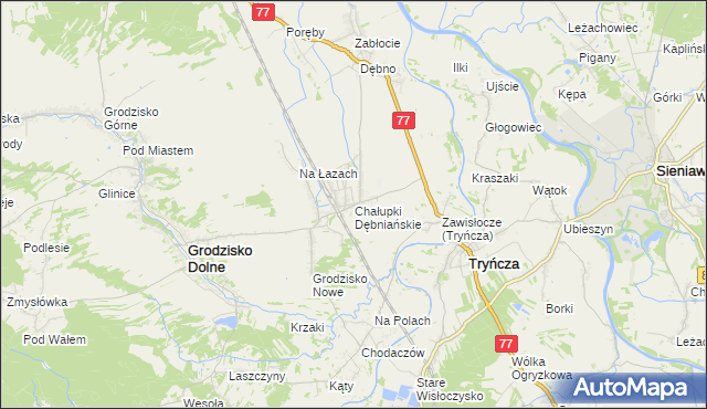 mapa Chałupki Dębniańskie, Chałupki Dębniańskie na mapie Targeo