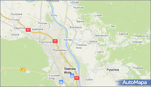 mapa Chłopska Wola, Chłopska Wola na mapie Targeo