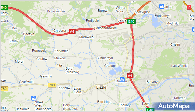 mapa Cholerzyn, Cholerzyn na mapie Targeo