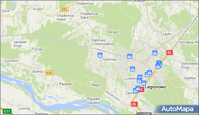 mapa Chotomów, Chotomów na mapie Targeo