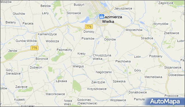 mapa Chruszczyna Wielka, Chruszczyna Wielka na mapie Targeo