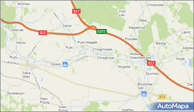 mapa Chrząchów, Chrząchów na mapie Targeo