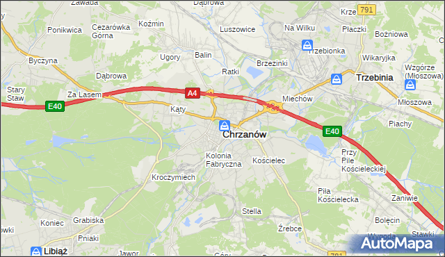 mapa Chrzanów, Chrzanów na mapie Targeo