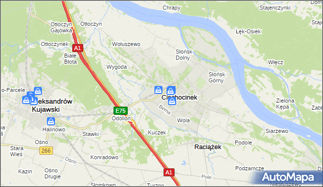 mapa Ciechocinek, Ciechocinek na mapie Targeo