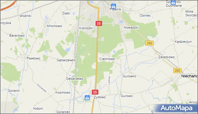 mapa Cielimowo, Cielimowo na mapie Targeo