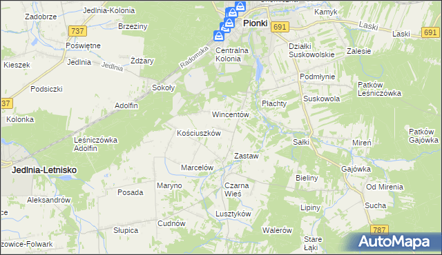 mapa Czarna Kolonia, Czarna Kolonia na mapie Targeo