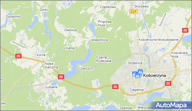 mapa Czarne Pustkowie, Czarne Pustkowie na mapie Targeo