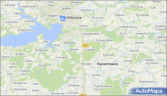 mapa Czasław gmina Raciechowice, Czasław gmina Raciechowice na mapie Targeo