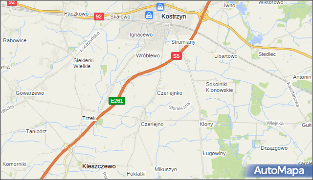 mapa Czerlejnko, Czerlejnko na mapie Targeo