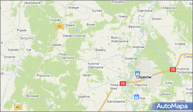 mapa Czernice gmina Osjaków, Czernice gmina Osjaków na mapie Targeo