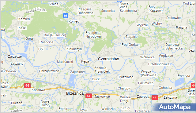 mapa Czernichów powiat krakowski, Czernichów powiat krakowski na mapie Targeo