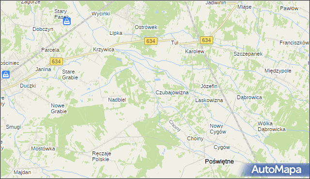 mapa Czubajowizna, Czubajowizna na mapie Targeo