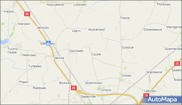 mapa Czyste gmina Inowrocław, Czyste gmina Inowrocław na mapie Targeo