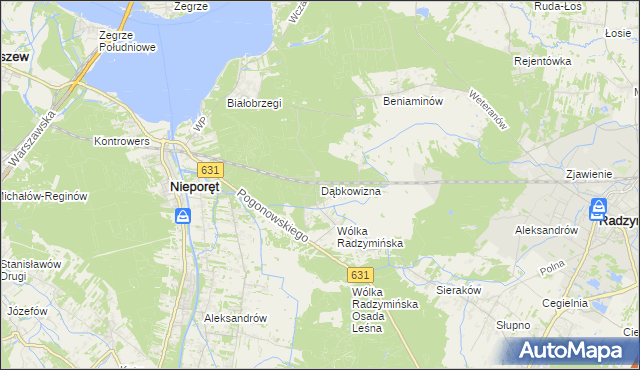 mapa Dąbkowizna, Dąbkowizna na mapie Targeo