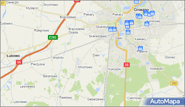 mapa Dalki, Dalki na mapie Targeo