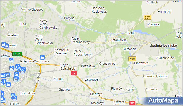 mapa Dawidów gmina Jedlnia-Letnisko, Dawidów gmina Jedlnia-Letnisko na mapie Targeo