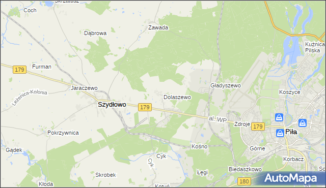 mapa Dolaszewo, Dolaszewo na mapie Targeo