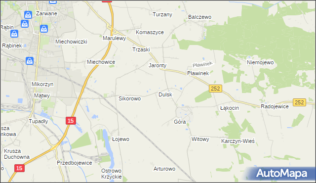 mapa Dulsk gmina Inowrocław, Dulsk gmina Inowrocław na mapie Targeo