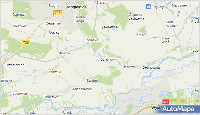 mapa Dziarnów, Dziarnów na mapie Targeo