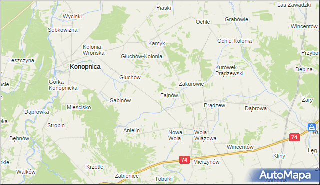 mapa Fajnów, Fajnów na mapie Targeo