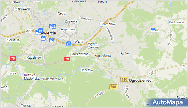 mapa Fugasówka, Fugasówka na mapie Targeo