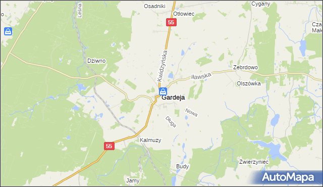 mapa Gardeja, Gardeja na mapie Targeo