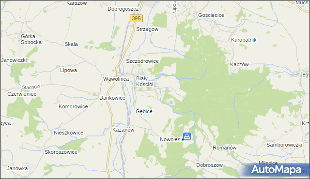 mapa Gębczyce, Gębczyce na mapie Targeo