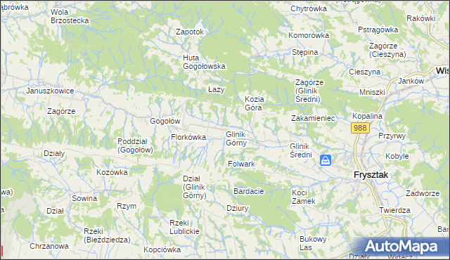 mapa Glinik Górny, Glinik Górny na mapie Targeo