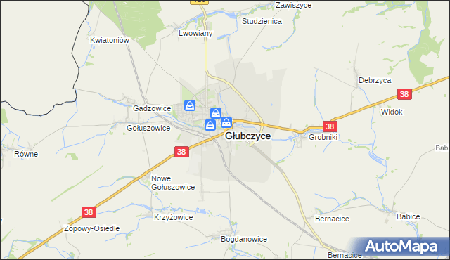 mapa Głubczyce, Głubczyce na mapie Targeo