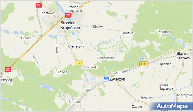 mapa Golczewice, Golczewice na mapie Targeo