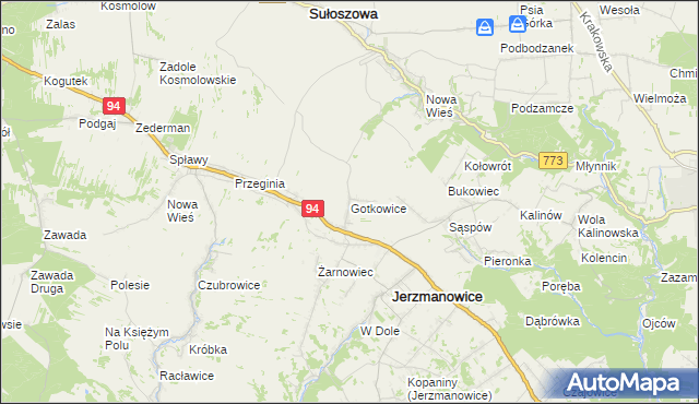 mapa Gotkowice, Gotkowice na mapie Targeo