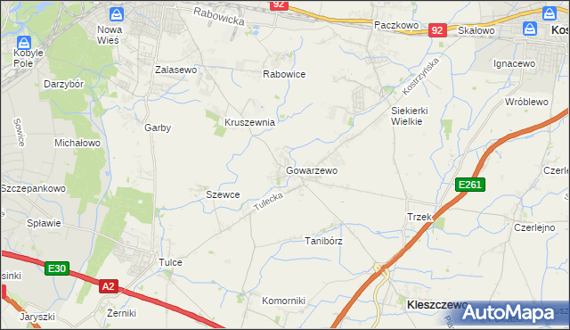 mapa Gowarzewo, Gowarzewo na mapie Targeo