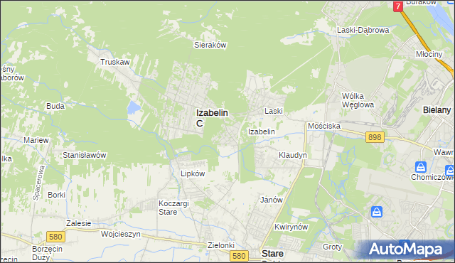 mapa Izabelin B, Izabelin B na mapie Targeo