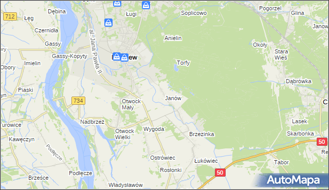 mapa Janów gmina Karczew, Janów gmina Karczew na mapie Targeo