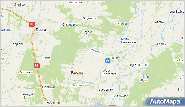 mapa Januszówka gmina Dobra, Januszówka gmina Dobra na mapie Targeo