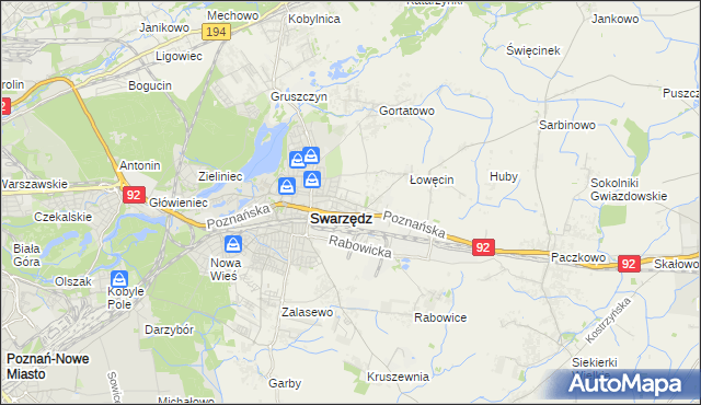 mapa Jasin gmina Swarzędz, Jasin gmina Swarzędz na mapie Targeo