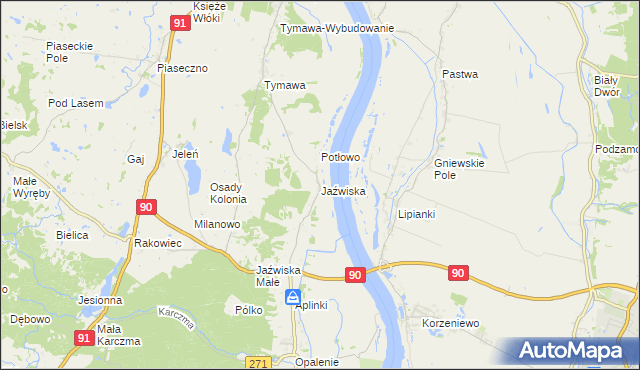 mapa Jaźwiska, Jaźwiska na mapie Targeo