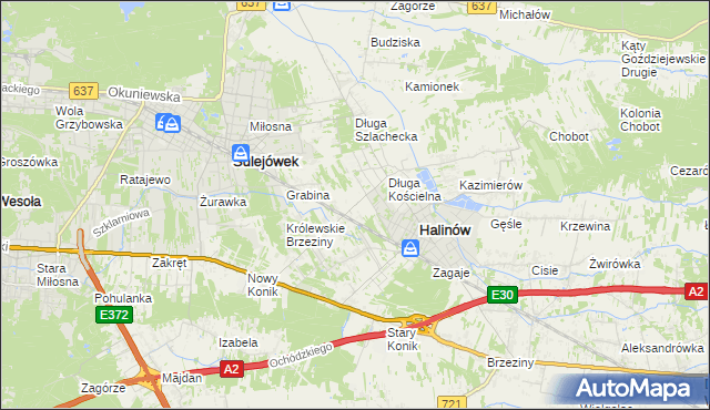 mapa Józefin gmina Halinów, Józefin gmina Halinów na mapie Targeo