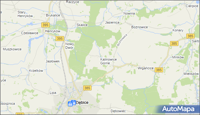 mapa Kalinowice Górne, Kalinowice Górne na mapie Targeo