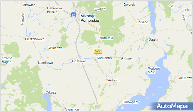 mapa Kamienna gmina Prabuty, Kamienna gmina Prabuty na mapie Targeo