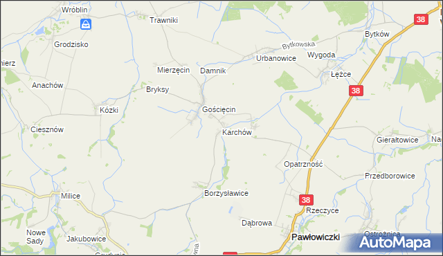 mapa Karchów, Karchów na mapie Targeo