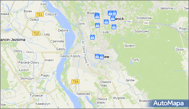 mapa Karczew powiat otwocki, Karczew powiat otwocki na mapie Targeo