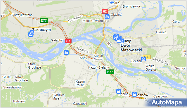 mapa Kazuń Nowy, Kazuń Nowy na mapie Targeo