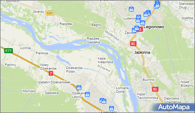 mapa Kępa Kiełpińska, Kępa Kiełpińska na mapie Targeo