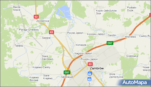 mapa Klimasze, Klimasze na mapie Targeo