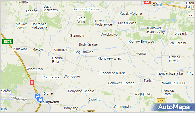 mapa Kłonówek-Wieś, Kłonówek-Wieś na mapie Targeo